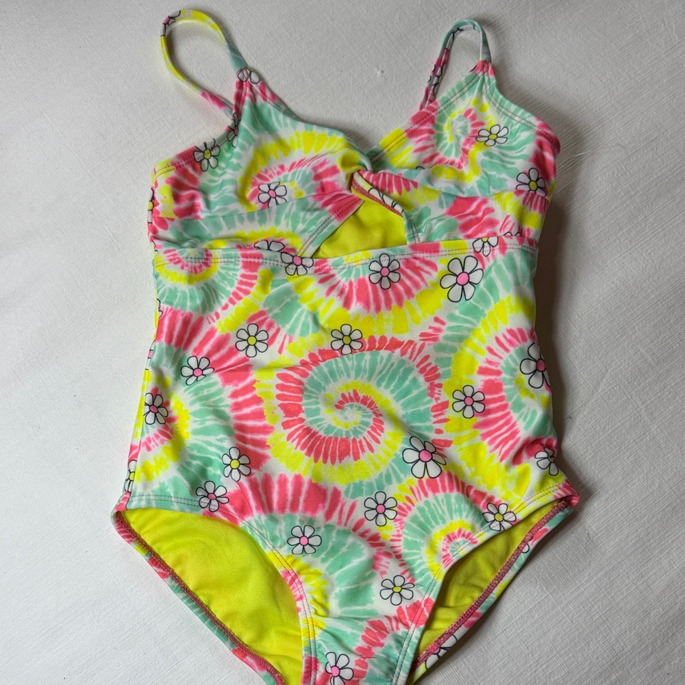 Colorful Tie-Dye Kids Swim One Piece